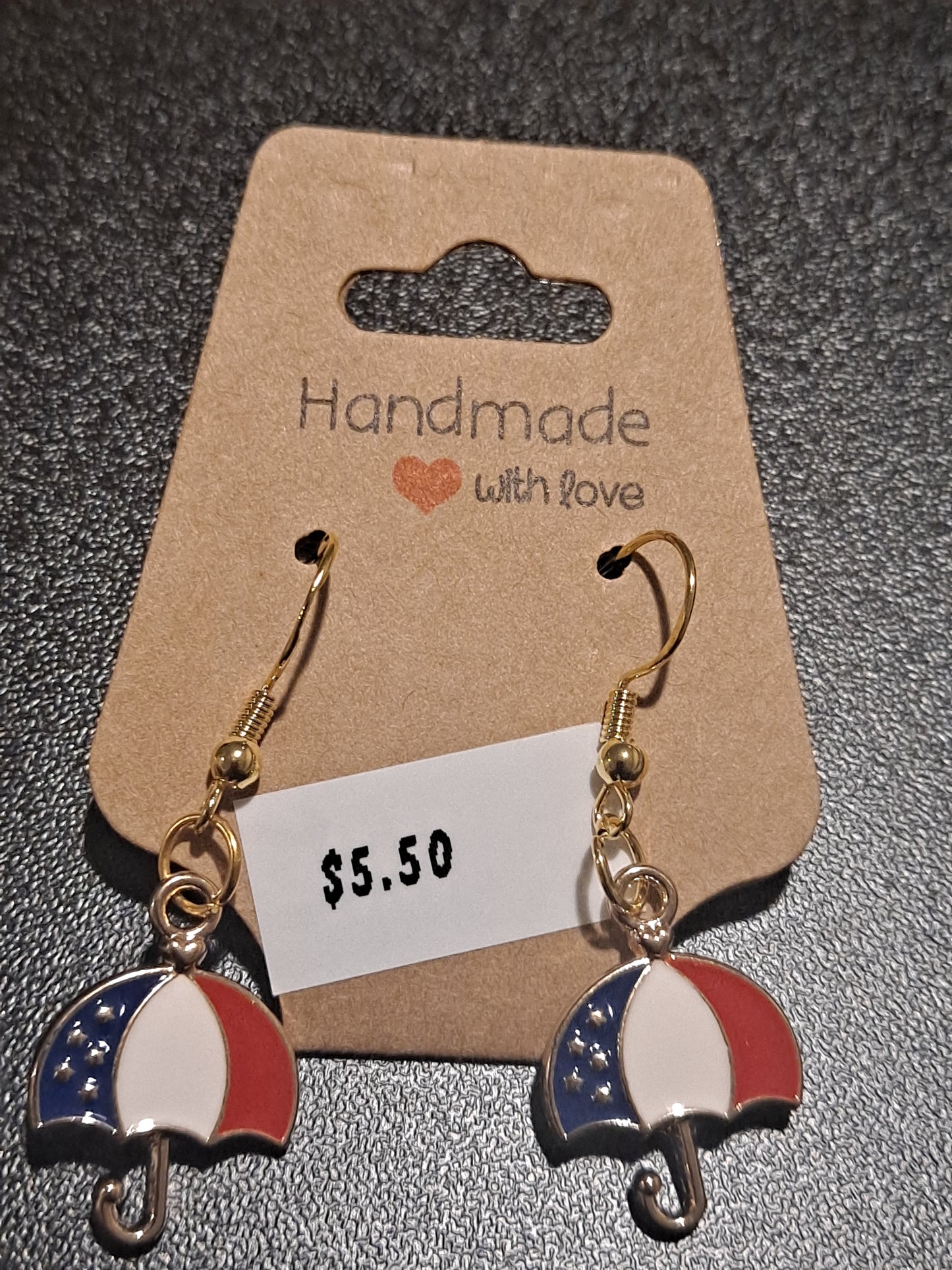 Alloy charm American flag pendants earrings