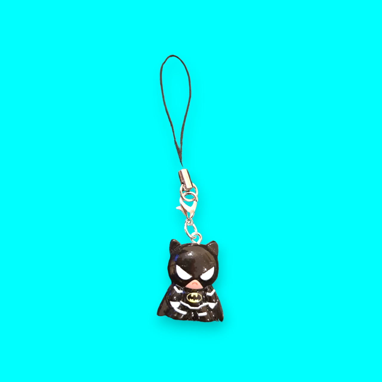 Batman mini figure mobile phone charms. Batman mobile strap. IPhone Batman mini figure pendant