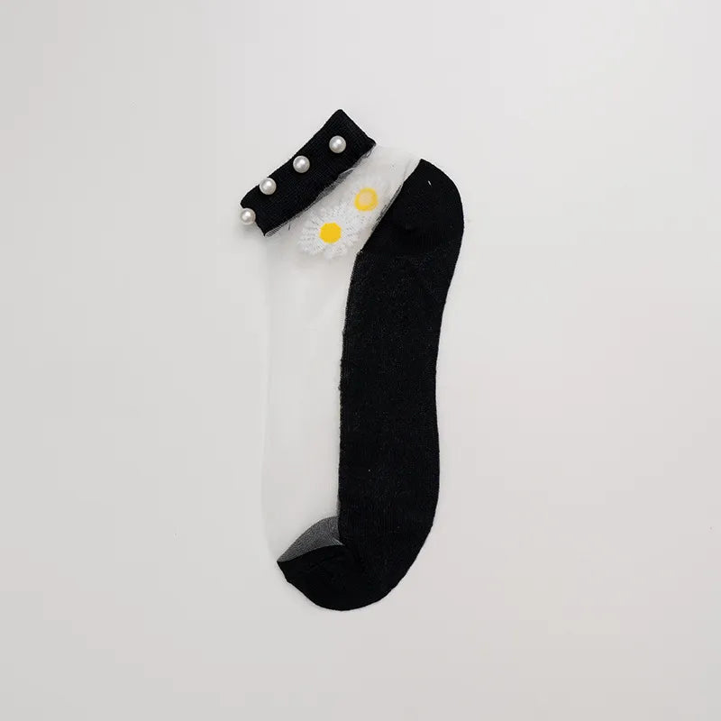 Women's Casual Solid Color Polyester Crew Socks A Pair