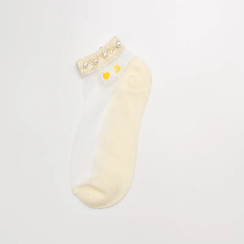 Women's Casual Solid Color Polyester Crew Socks A Pair