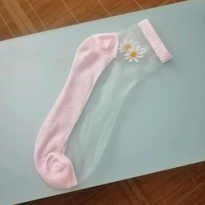 Women's Simple Style Color Block Nylon Printing Socks