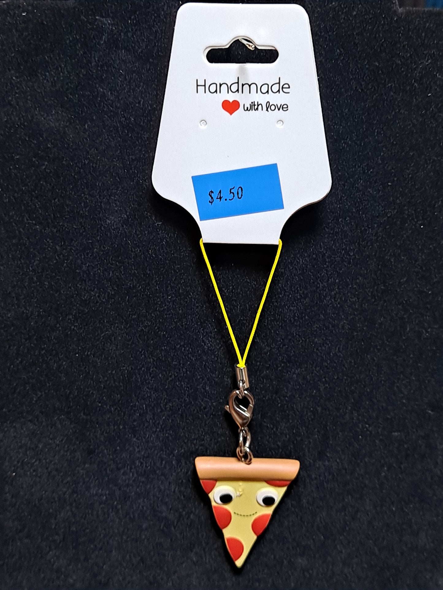 Pizza key chain charm