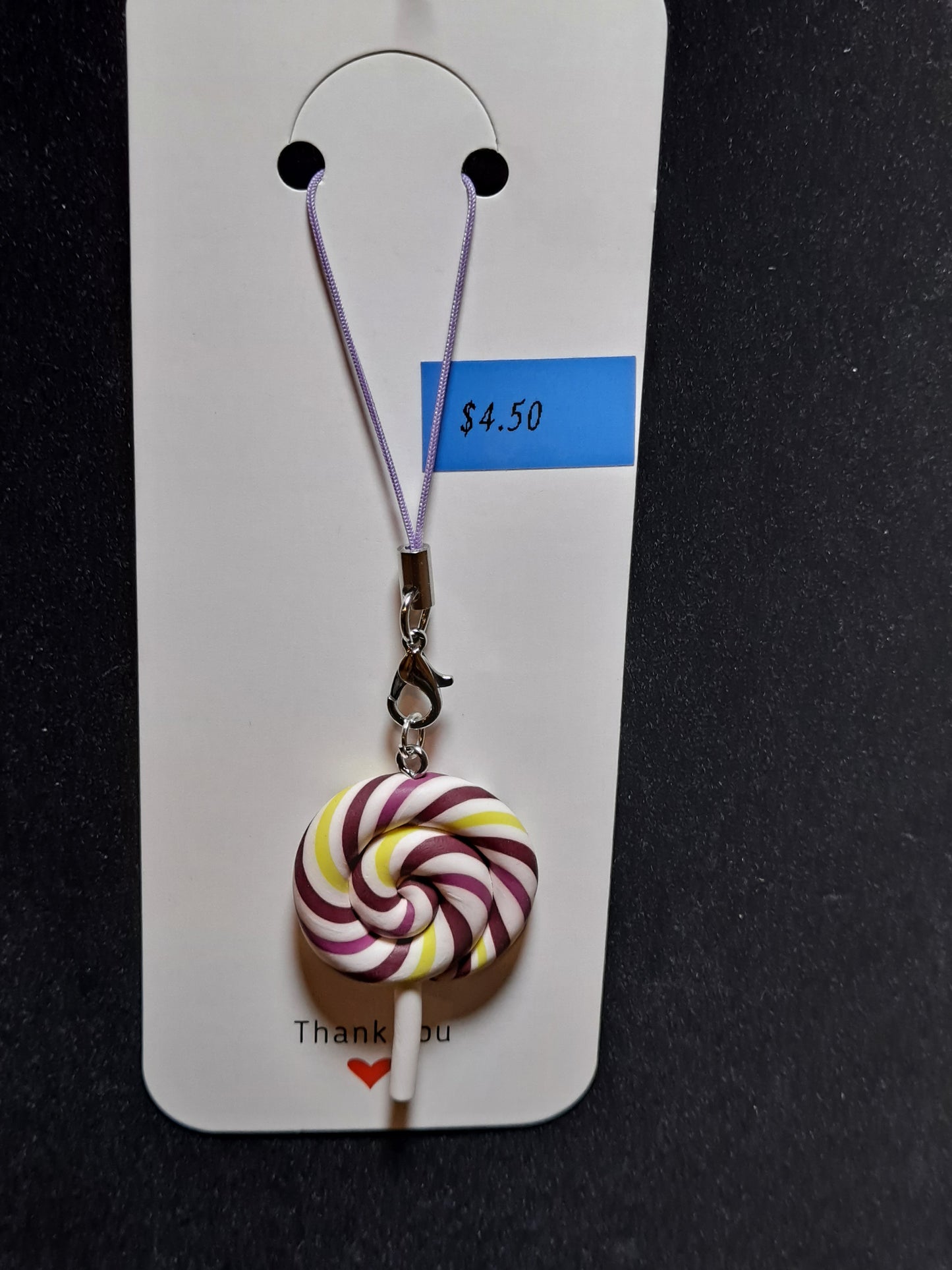 Mini round spiral lollipop charm