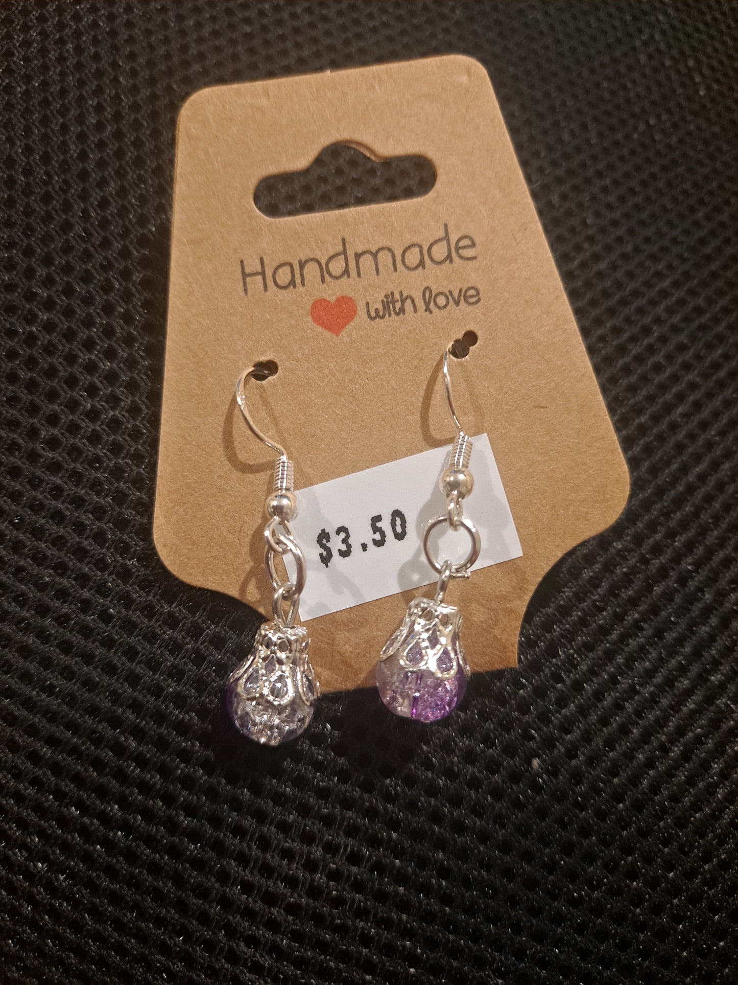 Purple teardrops earrings