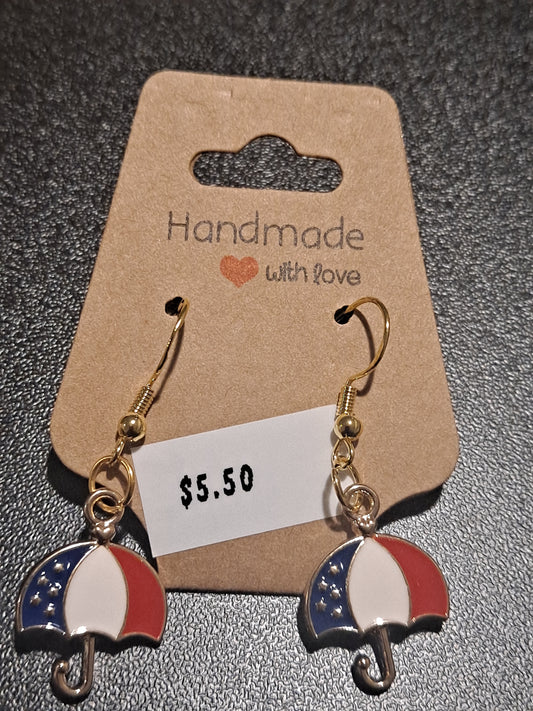 Alloy charm American flag pendants earrings