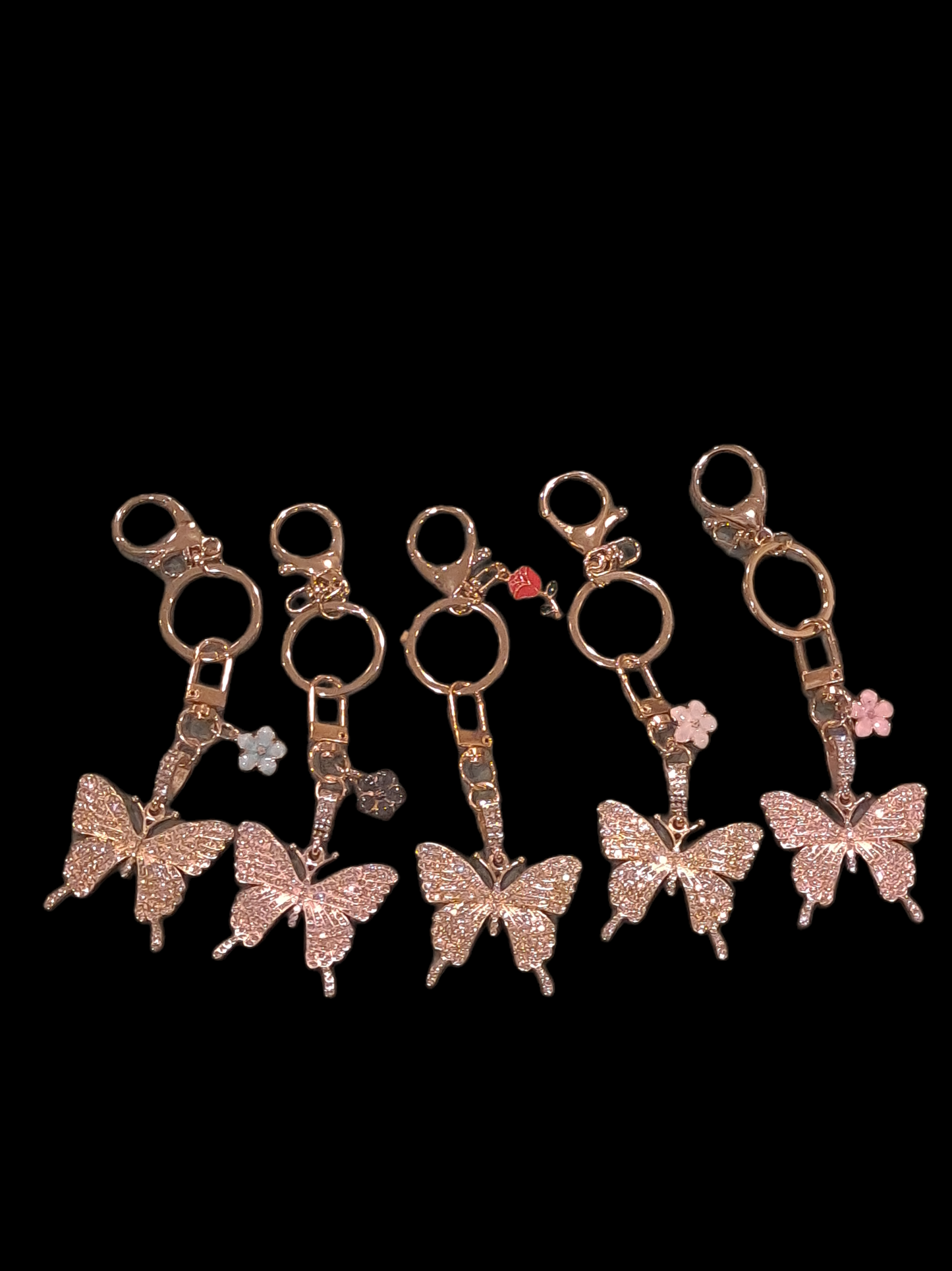 Alloy butterfly. Flowers pendants charms keychain