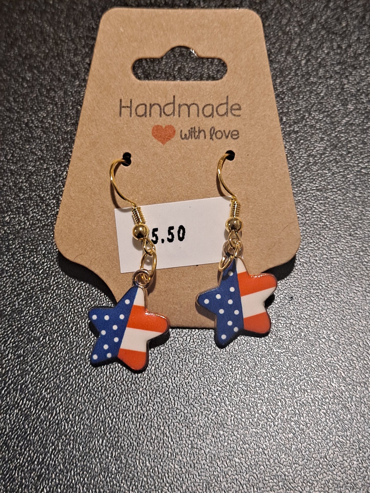 American flag alloy charm pendant earrings