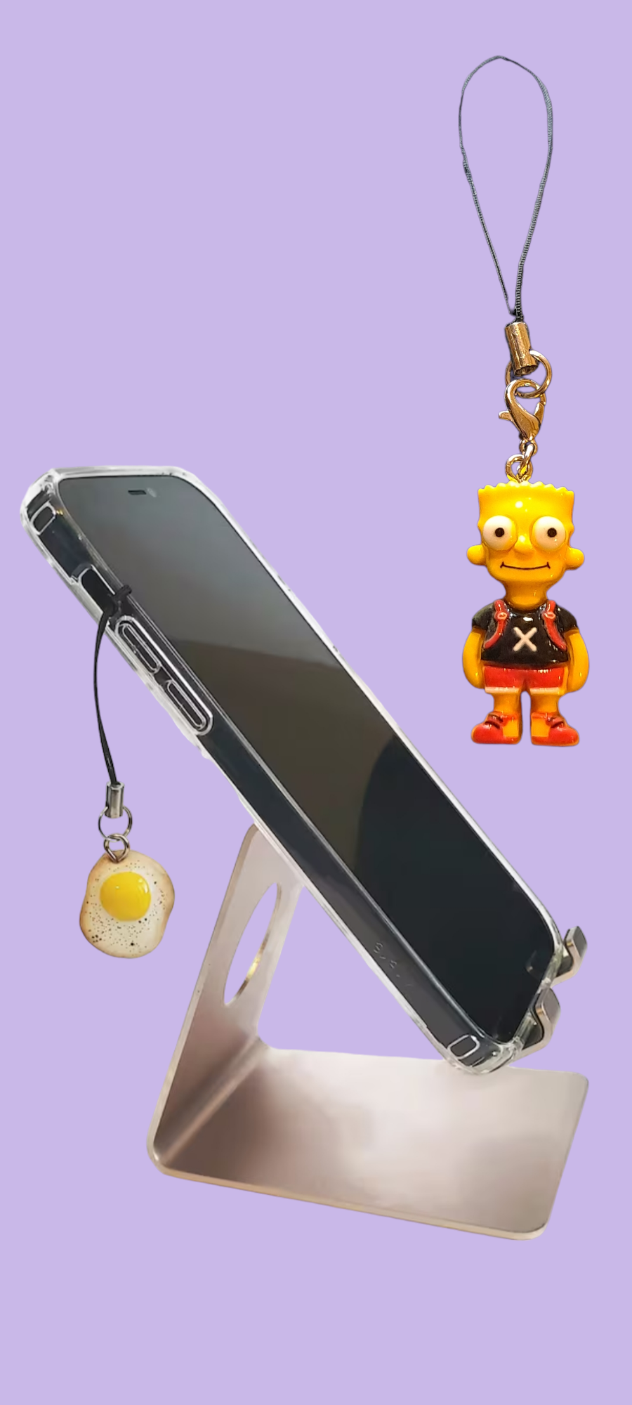 Bart Simpsons mobile phone charms. Bart Simpsons mobile strap. IPhone Bart Simpsons pendants