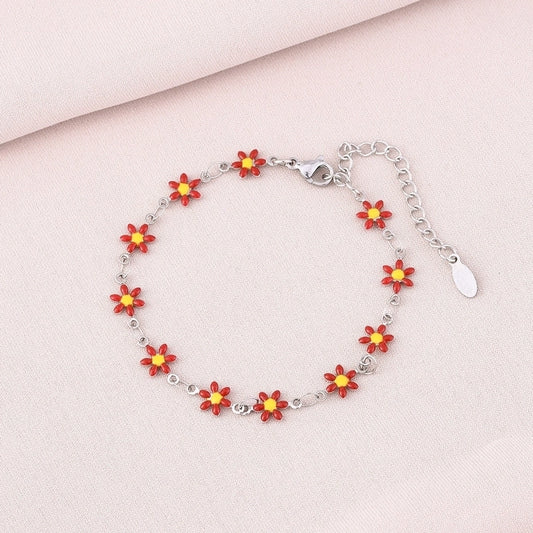 Basic Flower Stainless Steel Plating Bracelets for woman