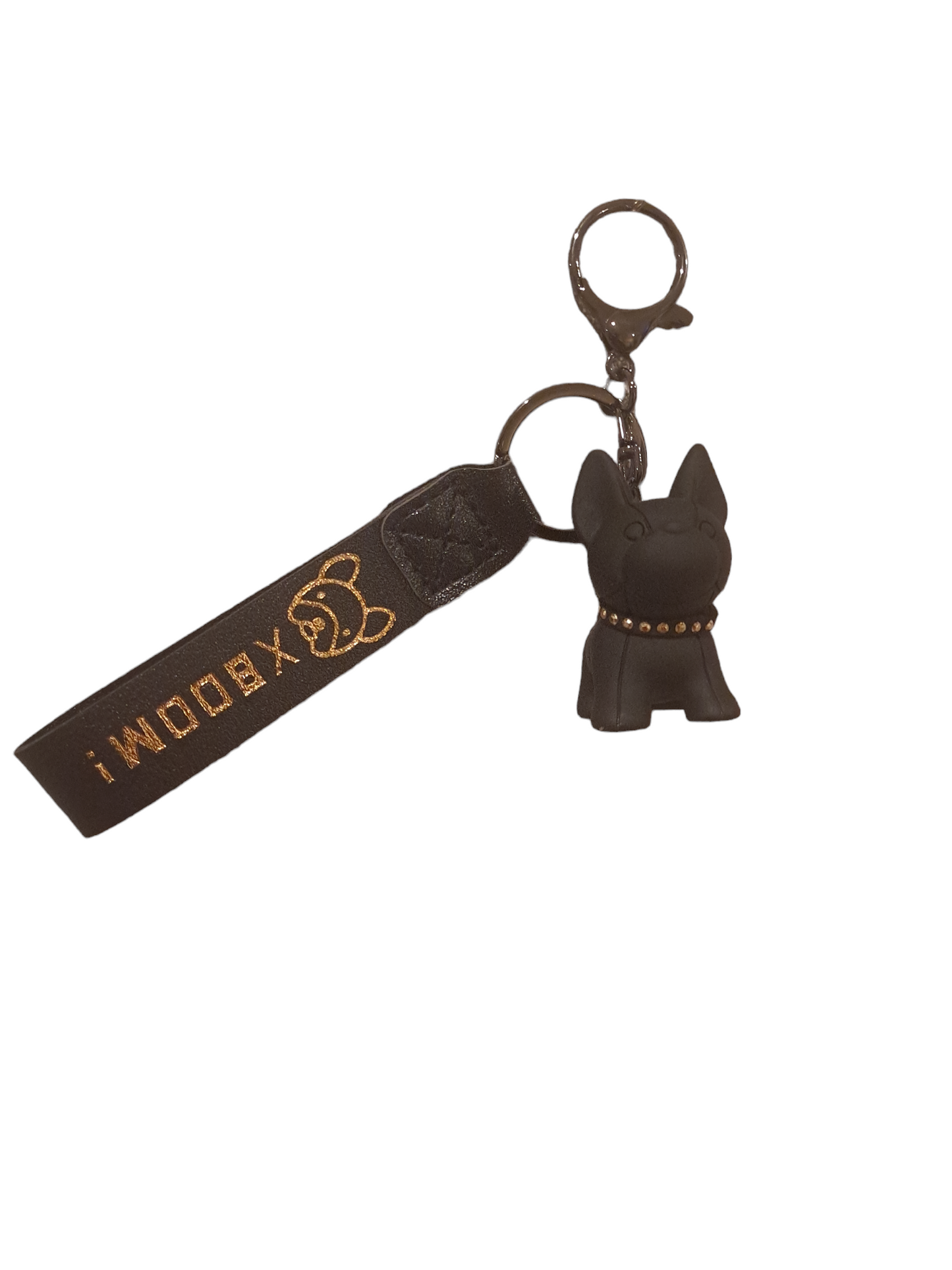 Black French bulldog resin key chain