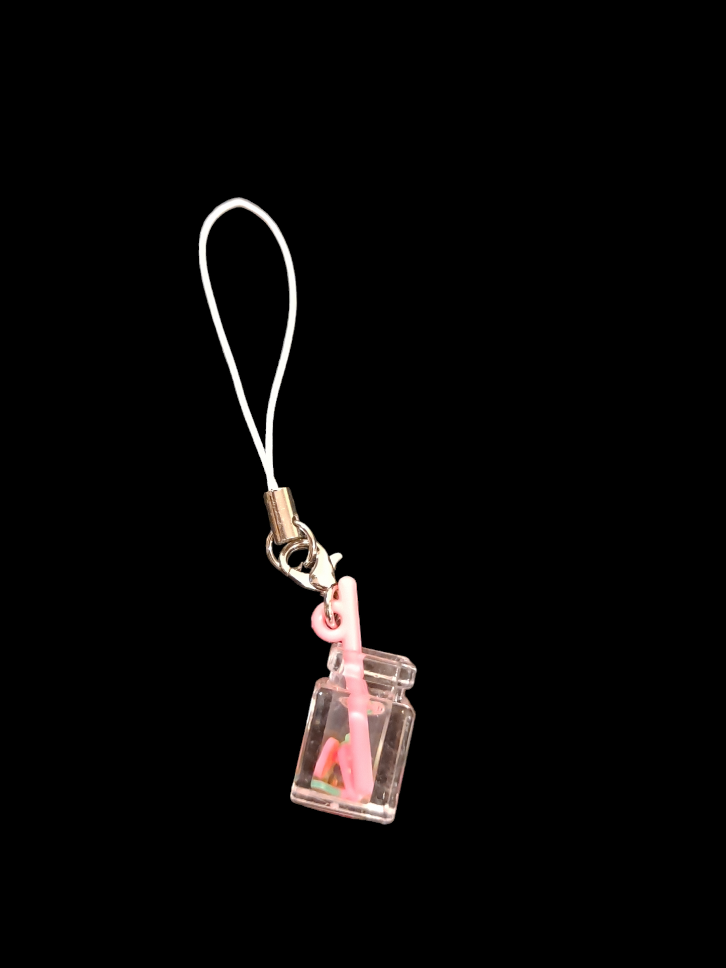 Bubble tea mobile phone charm,   bubble tea strap, iPhone bubble tea charm strap.