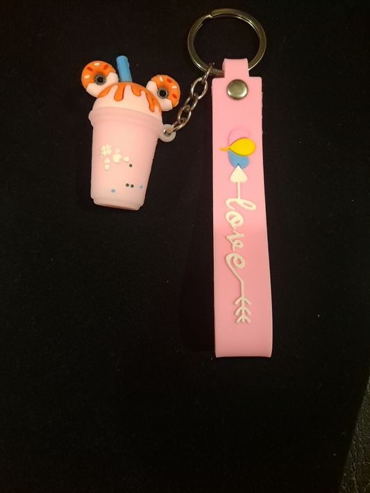 Cold bubble tea pvc key chain