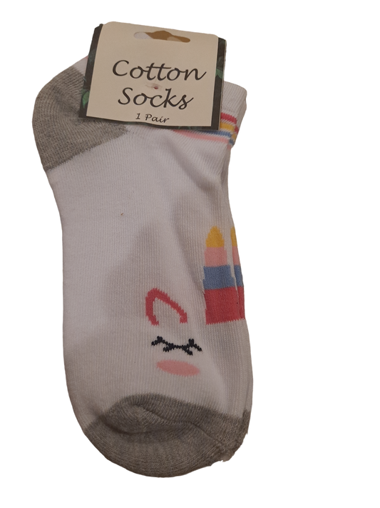 Unisex Retro Color Block Cotton Ankle Socks A Pair