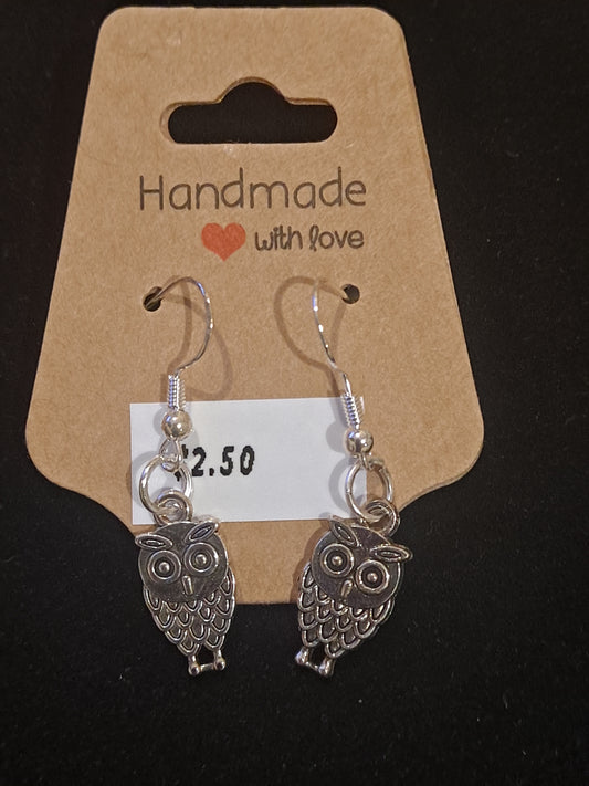 Cute stanley steel owl pendants earrings