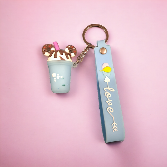 Drink of chocolate pvc key chain