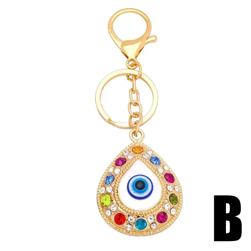 Fashion Devil's Eye Metal Rhinestones Unisex Keychain