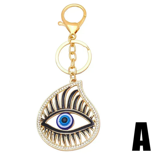 Fashion Devil's Eye Metal Rhinestones Unisex Keychain