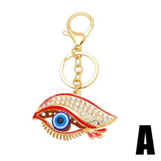 Fashion Devil's Eye Metal Rhinestones Unisex Keychain