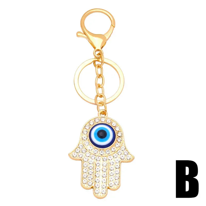 Fashion Devil's Eye Metal Rhinestones Unisex Keychain