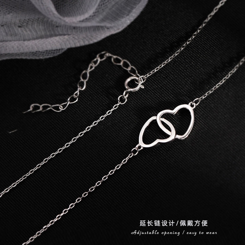 Fashion Heart-shaped Hollow Titanium Steel Necklace Simple Clavicle Chain