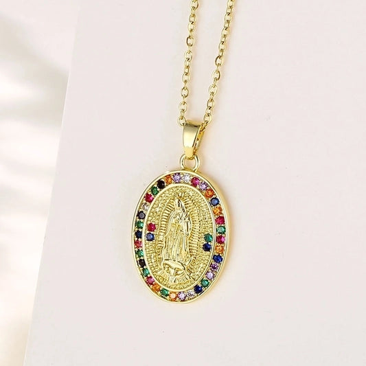 Our lady of Guadalupe necklace, Guadalupe, Virgin Mary, catholic gift, religious jewelry, Mexican jewelry