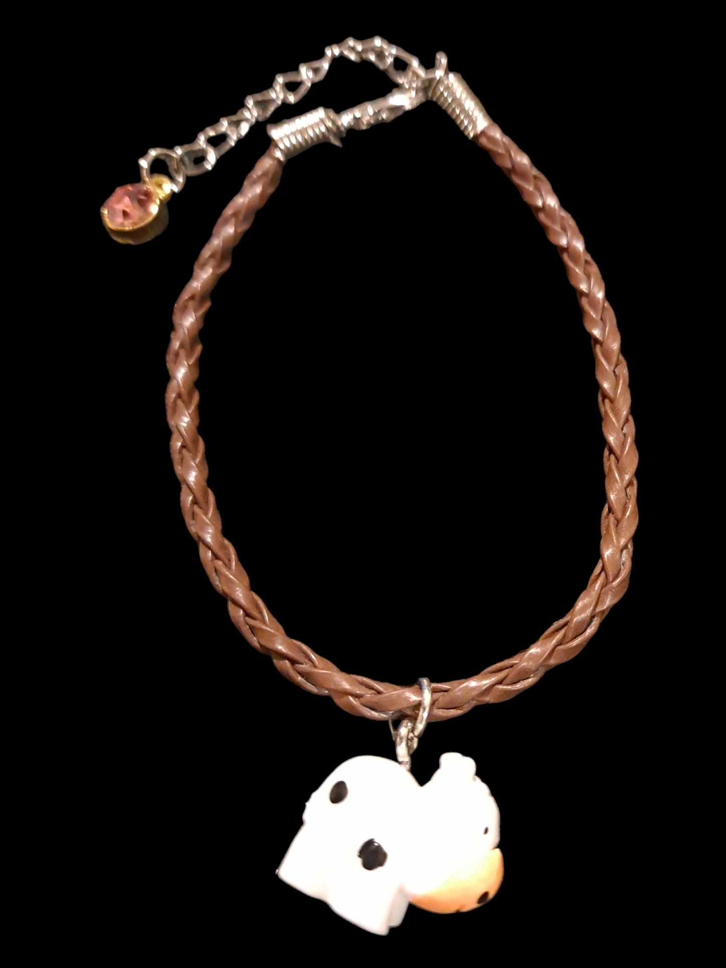 Cute leather braided cord resin and enamel charms for women