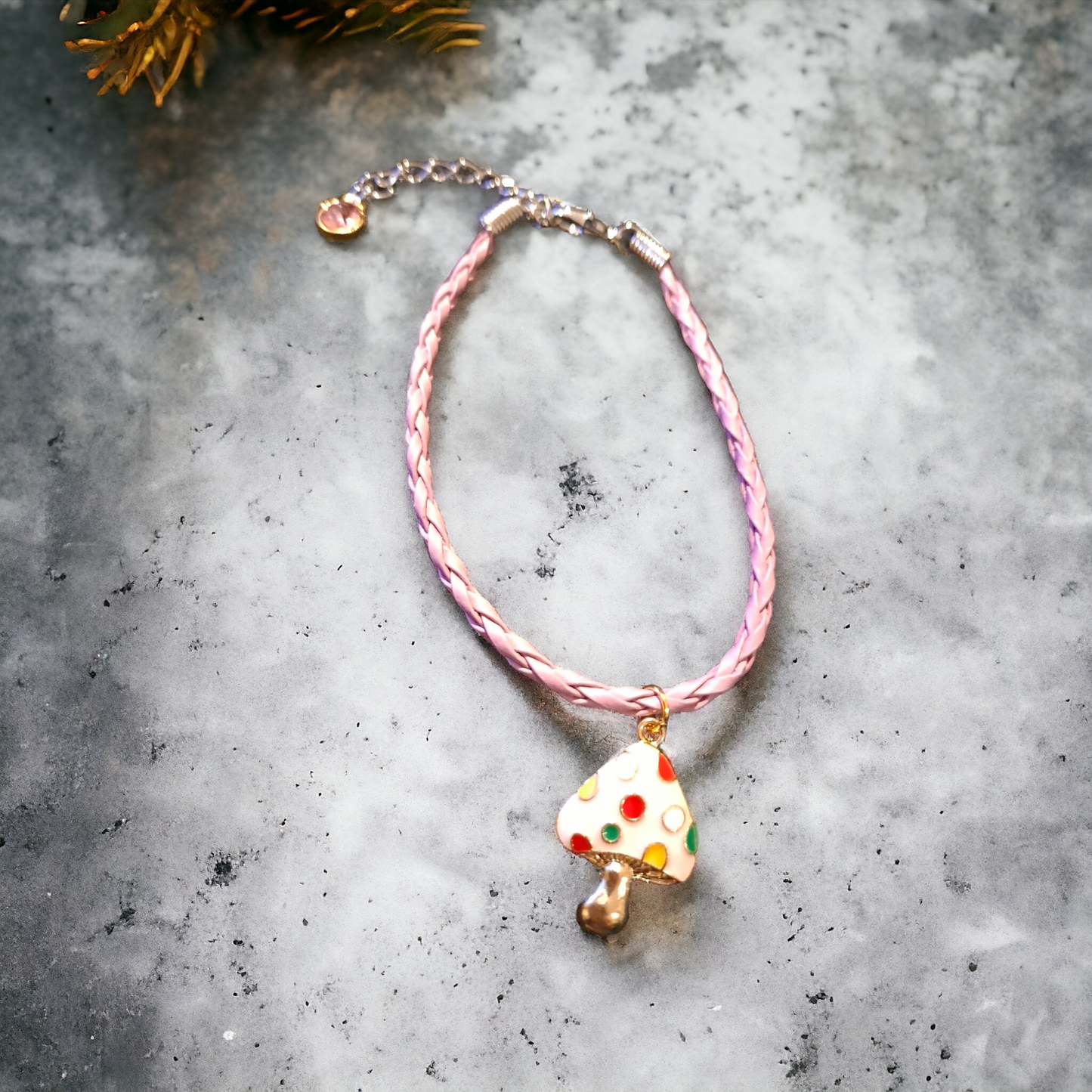 Cute leather braided cord resin and enamel charms for women