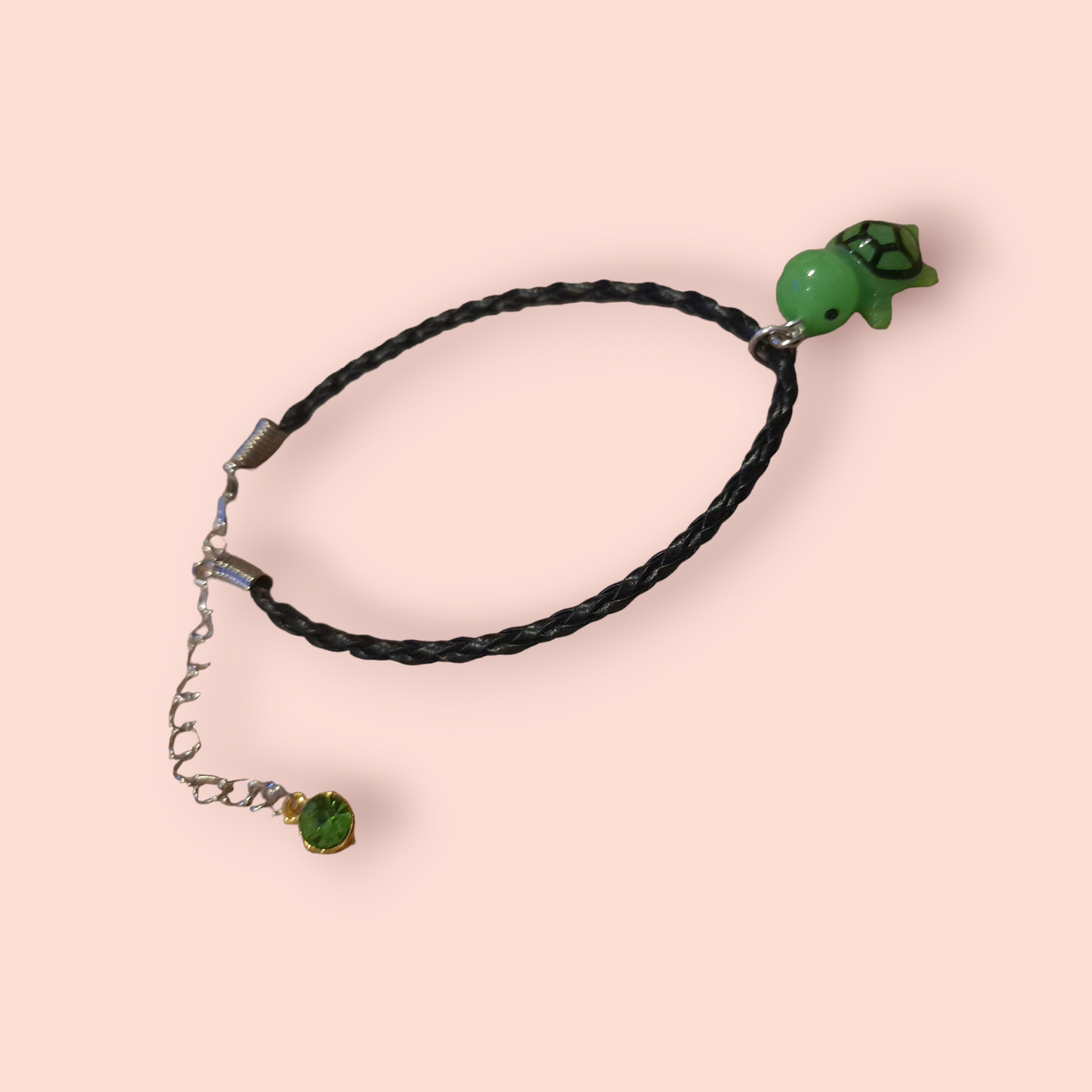 Cute leather braided cord bracelet resin and enamel charms for women