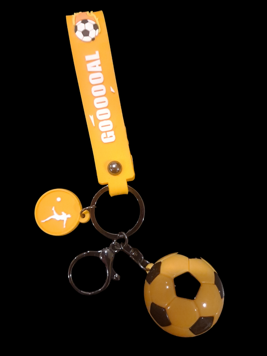 Llelow soccer ball plastic key chain