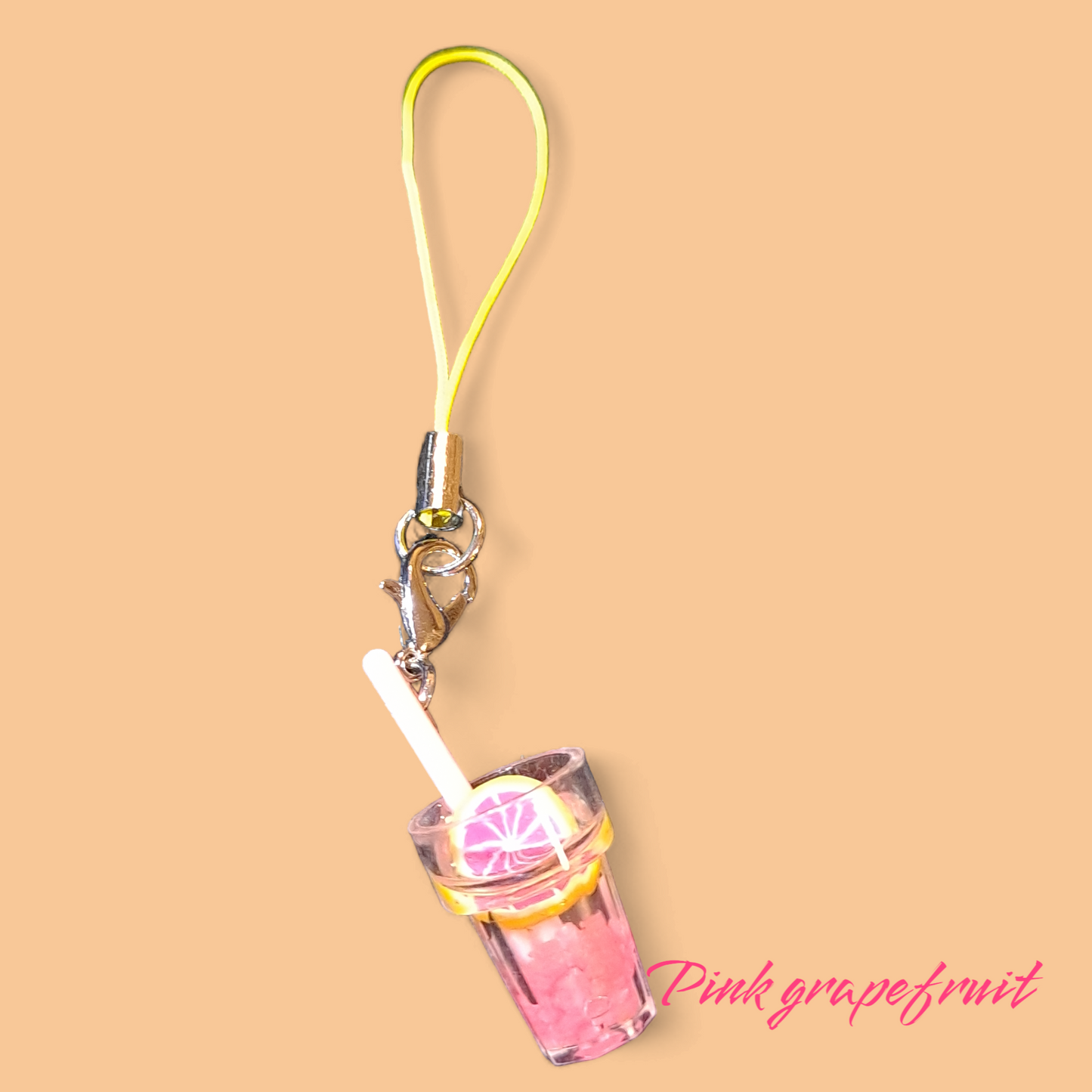 Cute mobile phone natural fruit drink  charm,natural fruit drink strap, iPhone natural fruit drink charm strap.