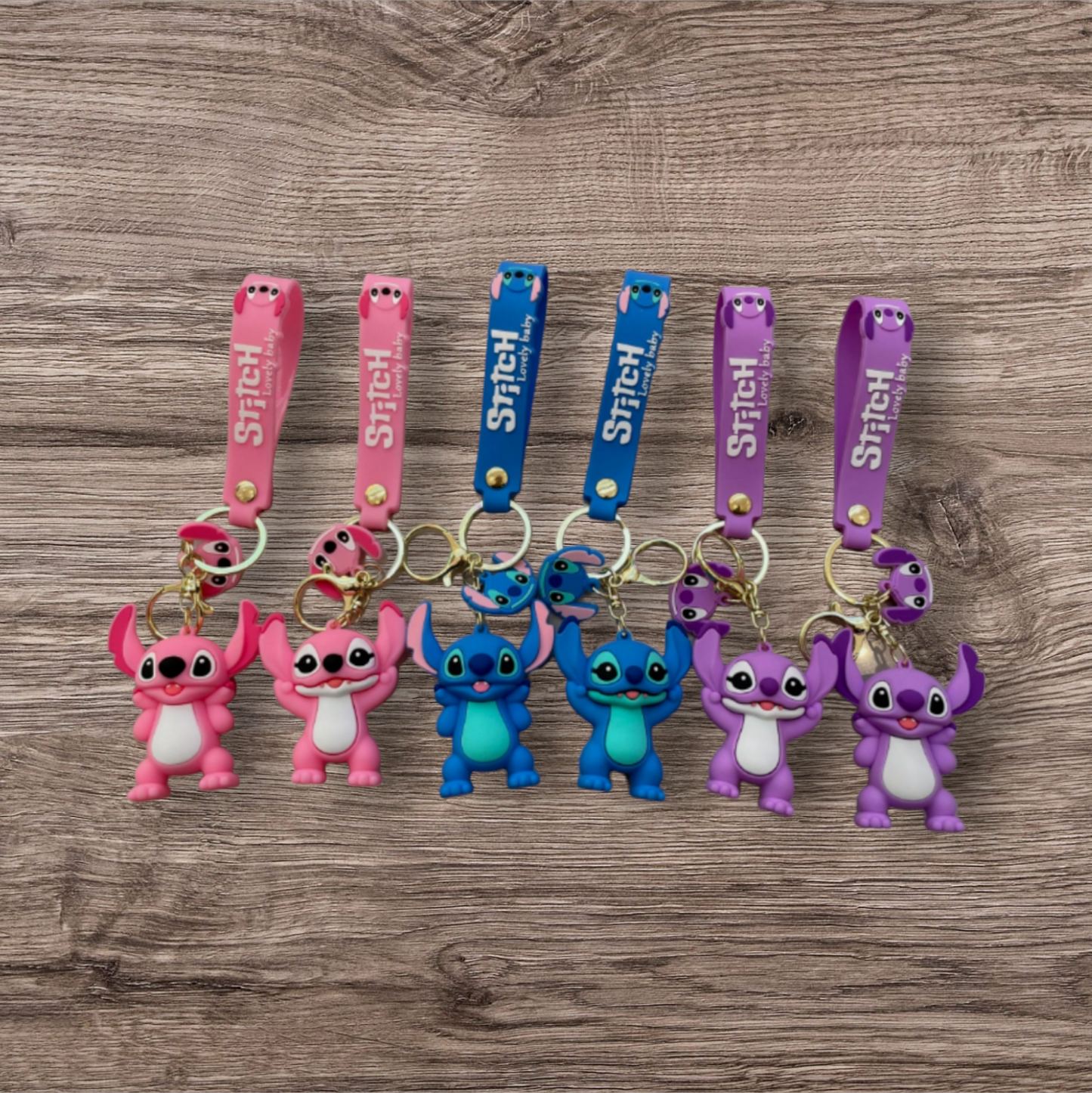 New Disney lilo and Stitch 3D PVC Bags Hanger Pendant Keychains Key Rings