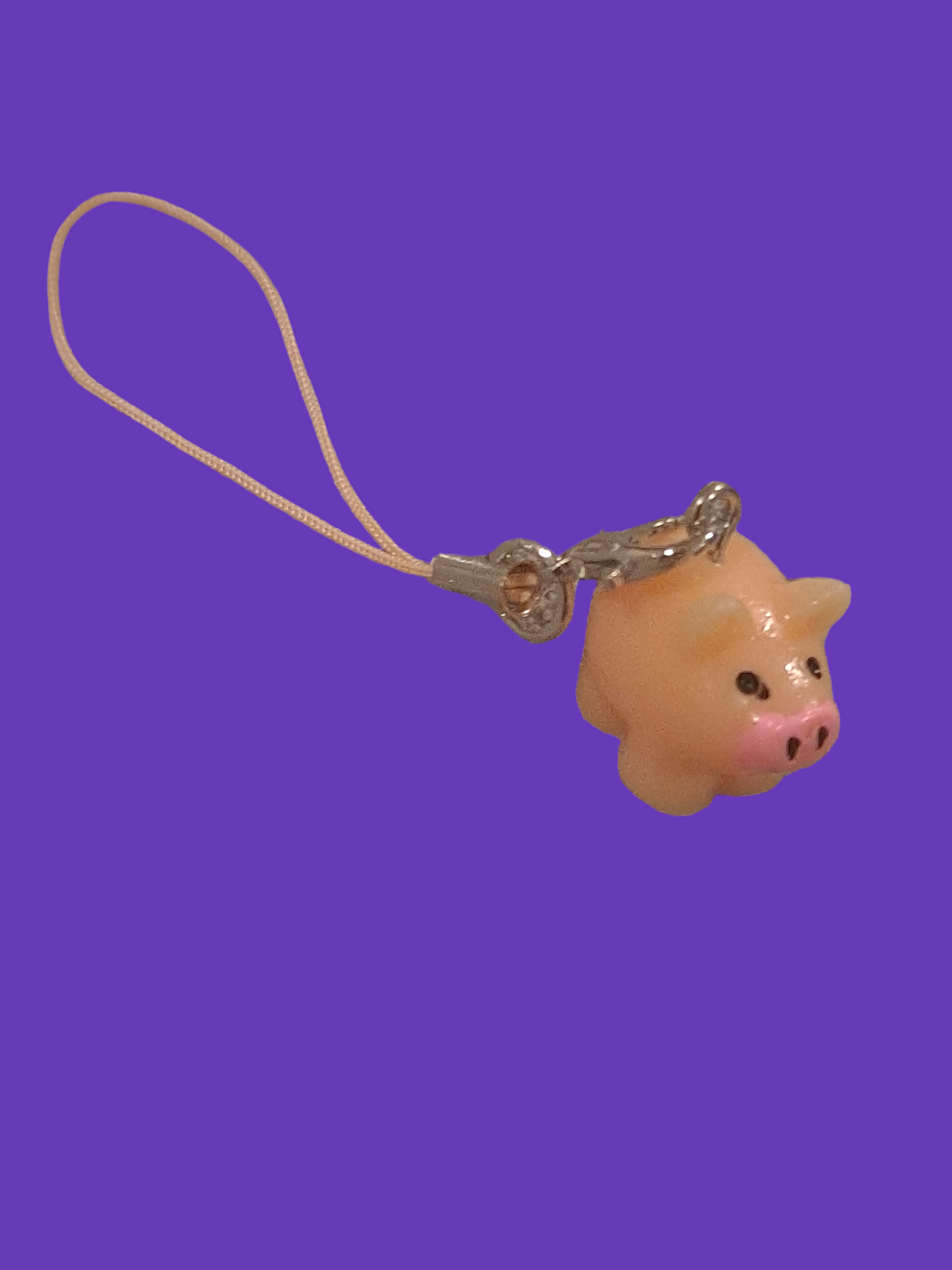 Resin lovely pig mobile phone charm. Lovely pig strap. IPhone lovely pig mobile phone pendant