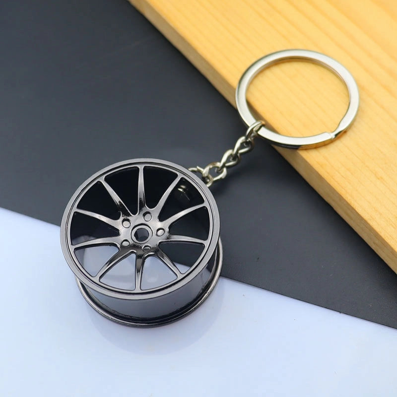 Simple Style Car Wheel Metal Unisex Bag Pendant Keychai