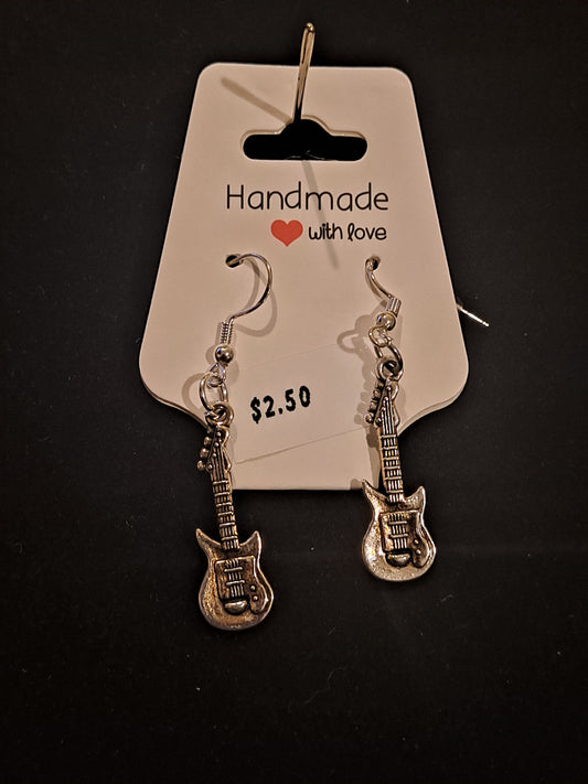 Stanley steel electric guitar pendants earrings