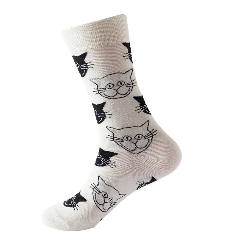 Fashionable Animal Print Mid-Calf Socks – Stylish and Comfortable Cotton Stockings