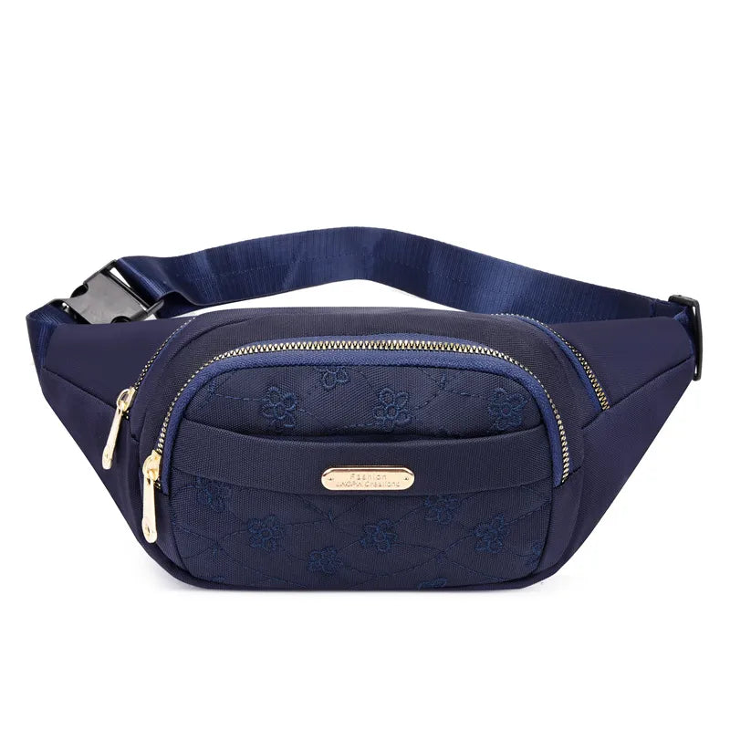 Women's Basic Solid Color Nylon Waist Bags