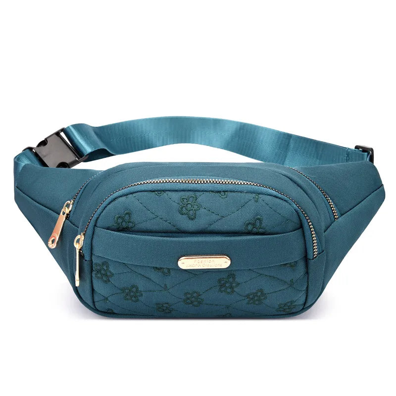 Women's Basic Solid Color Nylon Waist Bags