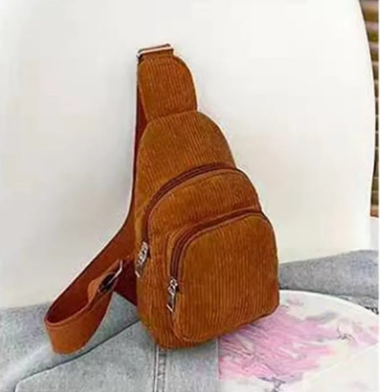 Crossbody Bags for Women Corduroy Sling Bag Shoulder Bag Sling Backpack Tote Handbag Fashion Hobo Bag