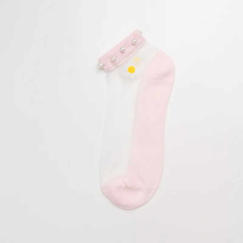 Women's Casual Solid Color Polyester Crew Socks A Pair