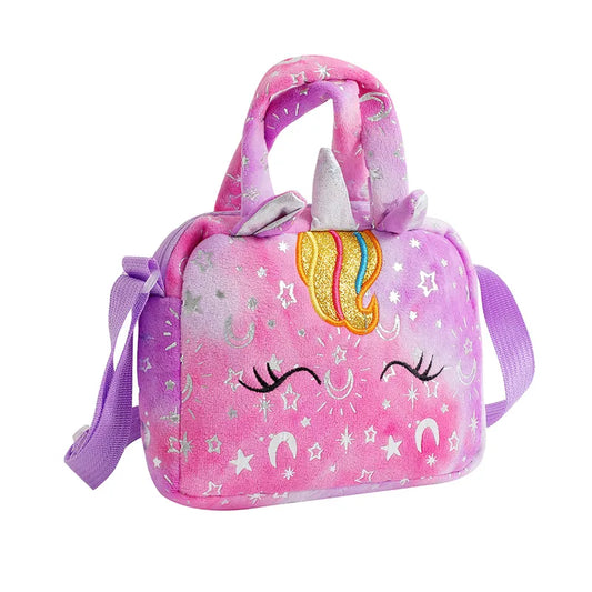 Unicorn Tote Cartoon Plush Bag Animal Plush Bag Unicorn Crossbody Bag Crossbody Bag Cartoon Bag Kids Wallet Girls Unicorn Shoulder Bag Flannel One Shoulder Child Birthday Present