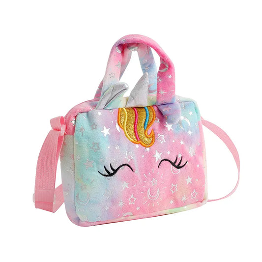 Unicorn Tote Cartoon Plush Bag Animal Plush Bag Unicorn Crossbody Bag Crossbody Bag Cartoon Bag Kids Wallet Girls Unicorn Shoulder Bag Flannel One Shoulder Child Birthday Present