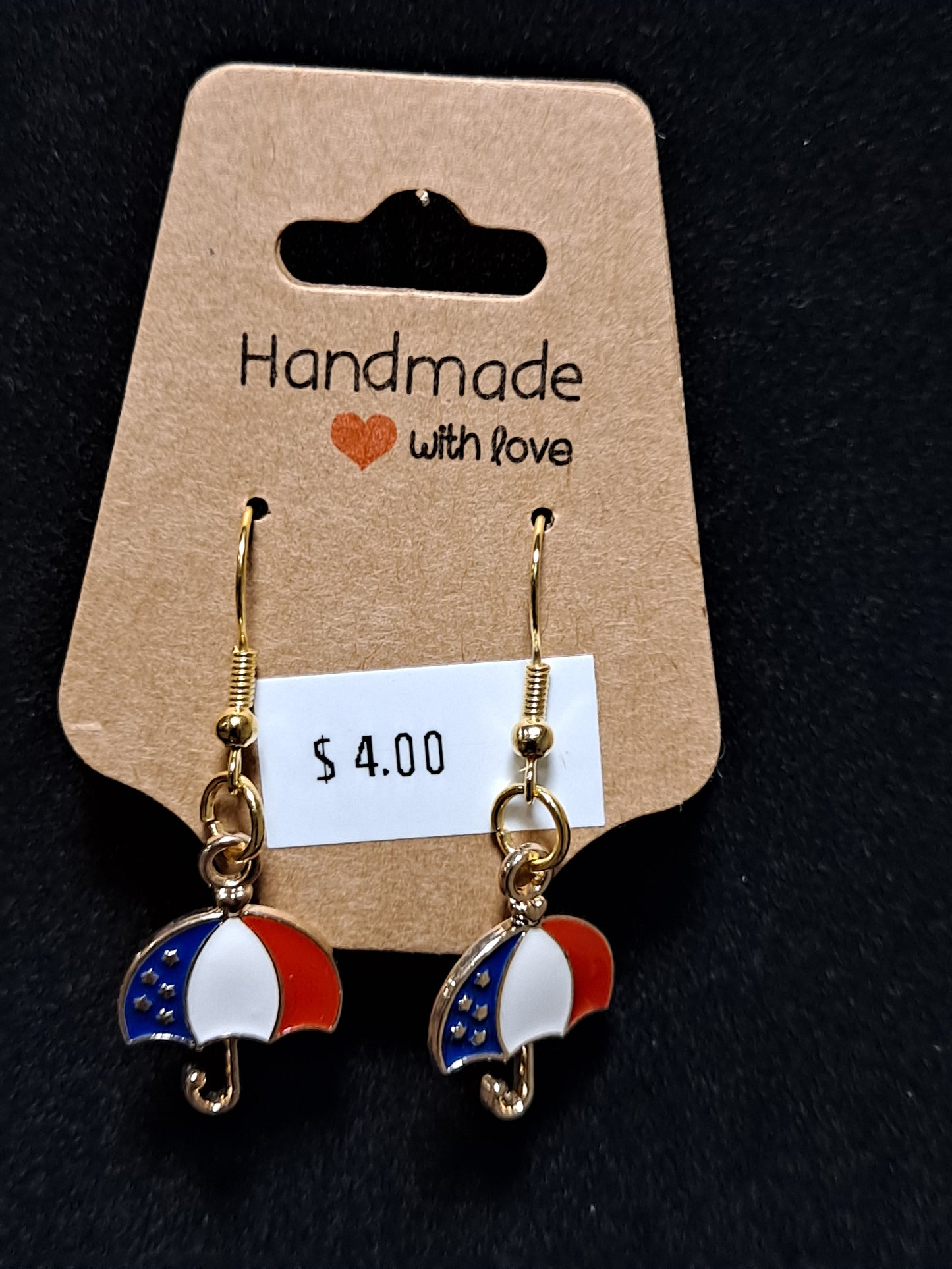 american flag mini umbrella earrings