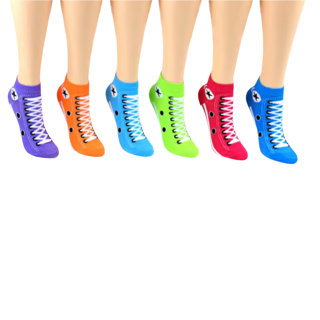 Women's Low Cut funny Colorful Socks - Sneaker Print - Size 9-11 (style converse shoes)