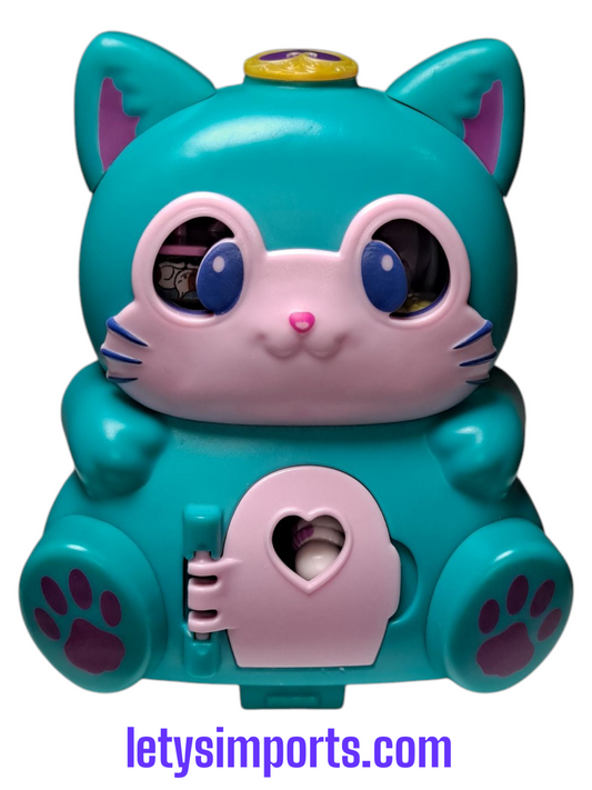 POLLY POCKET Flip & Find Cat with Doll Travel Playset Good Condition