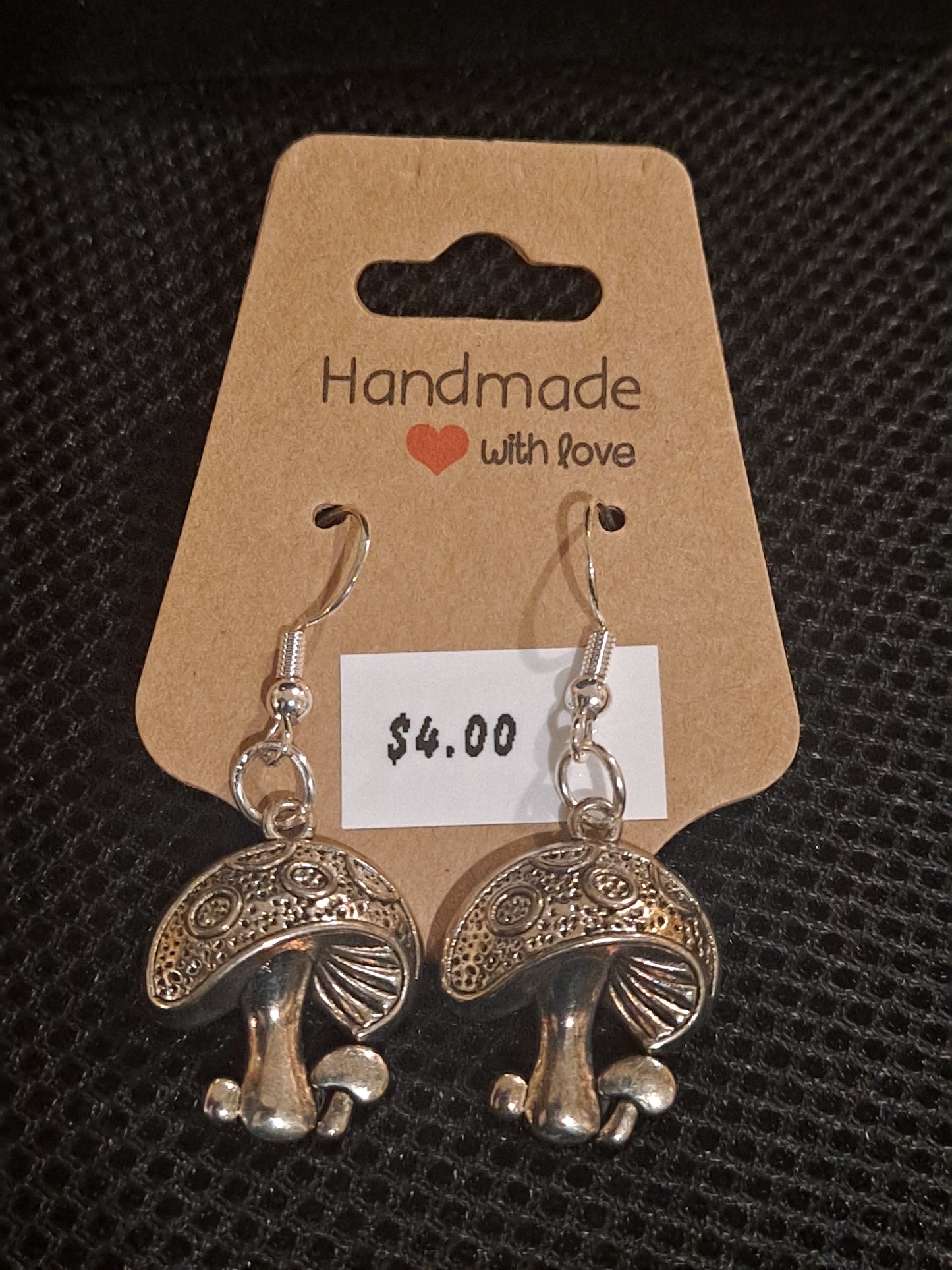 Stanley steel mushrooms pendants earrings