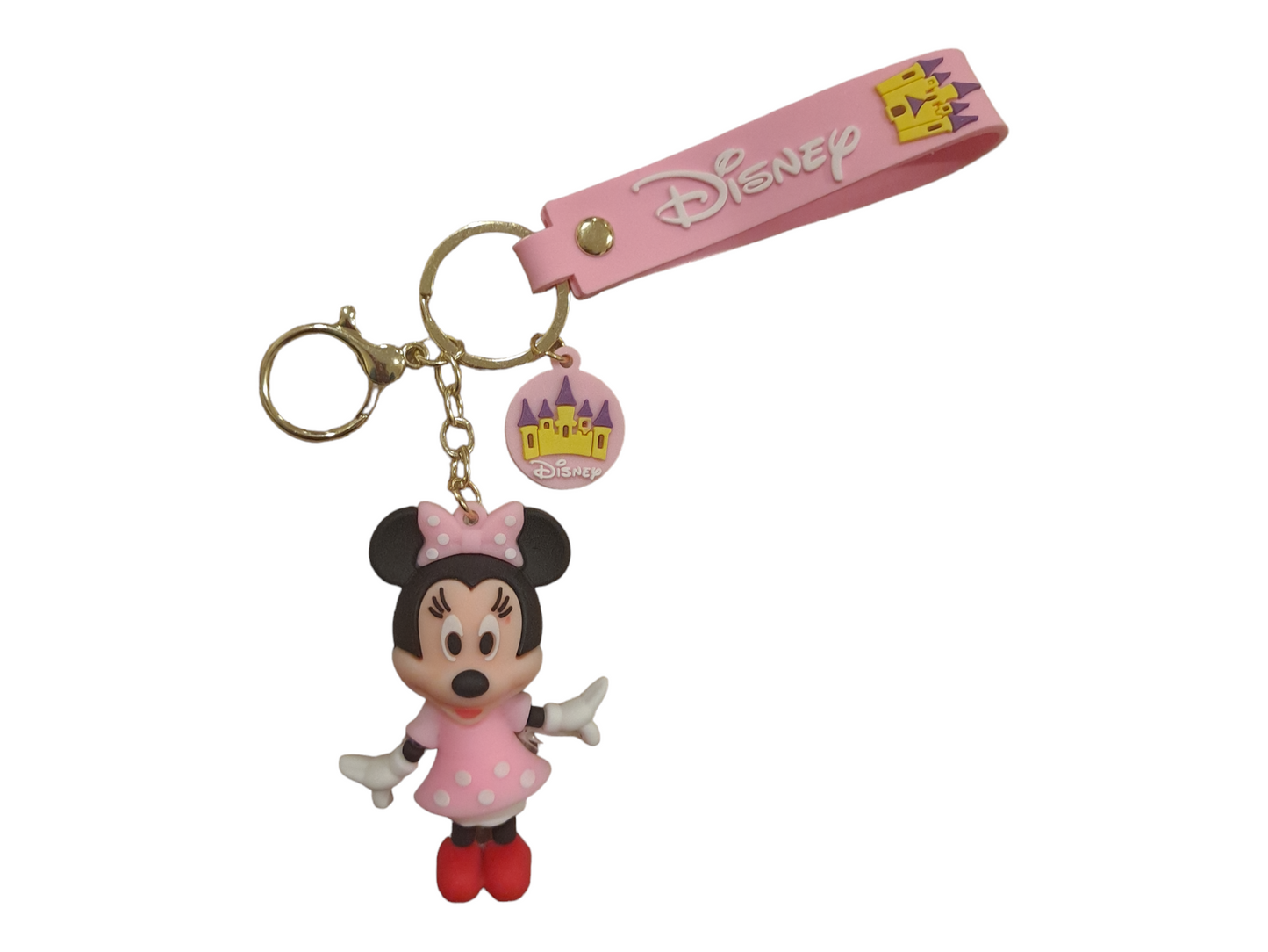 Disney Mickey & Minnie Mouse 3D PVC Bags Hanger Pendant Keychains Key Rings