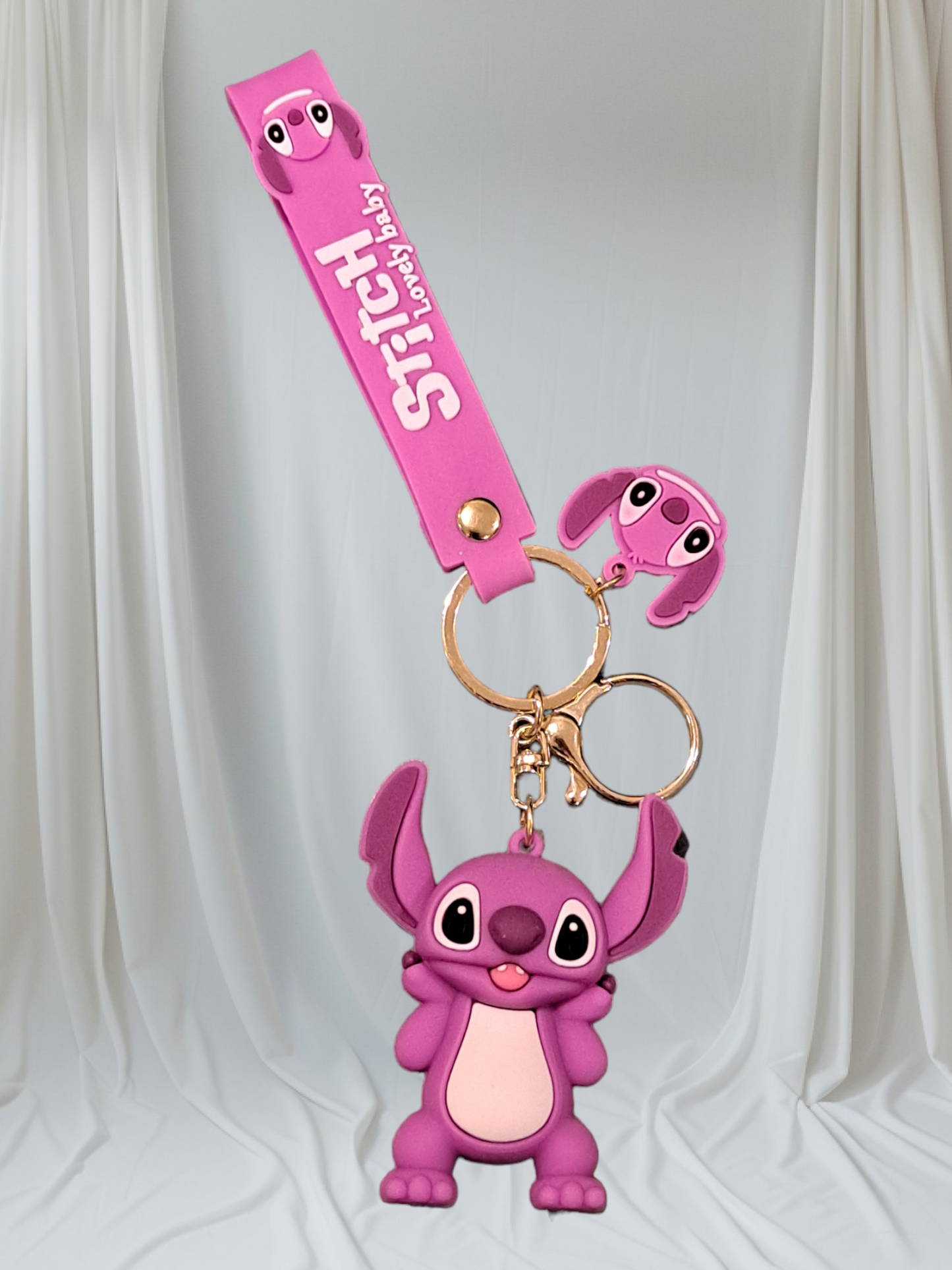 New Disney lilo and Stitch 3D PVC Bags Hanger Pendant Keychains Key Rings