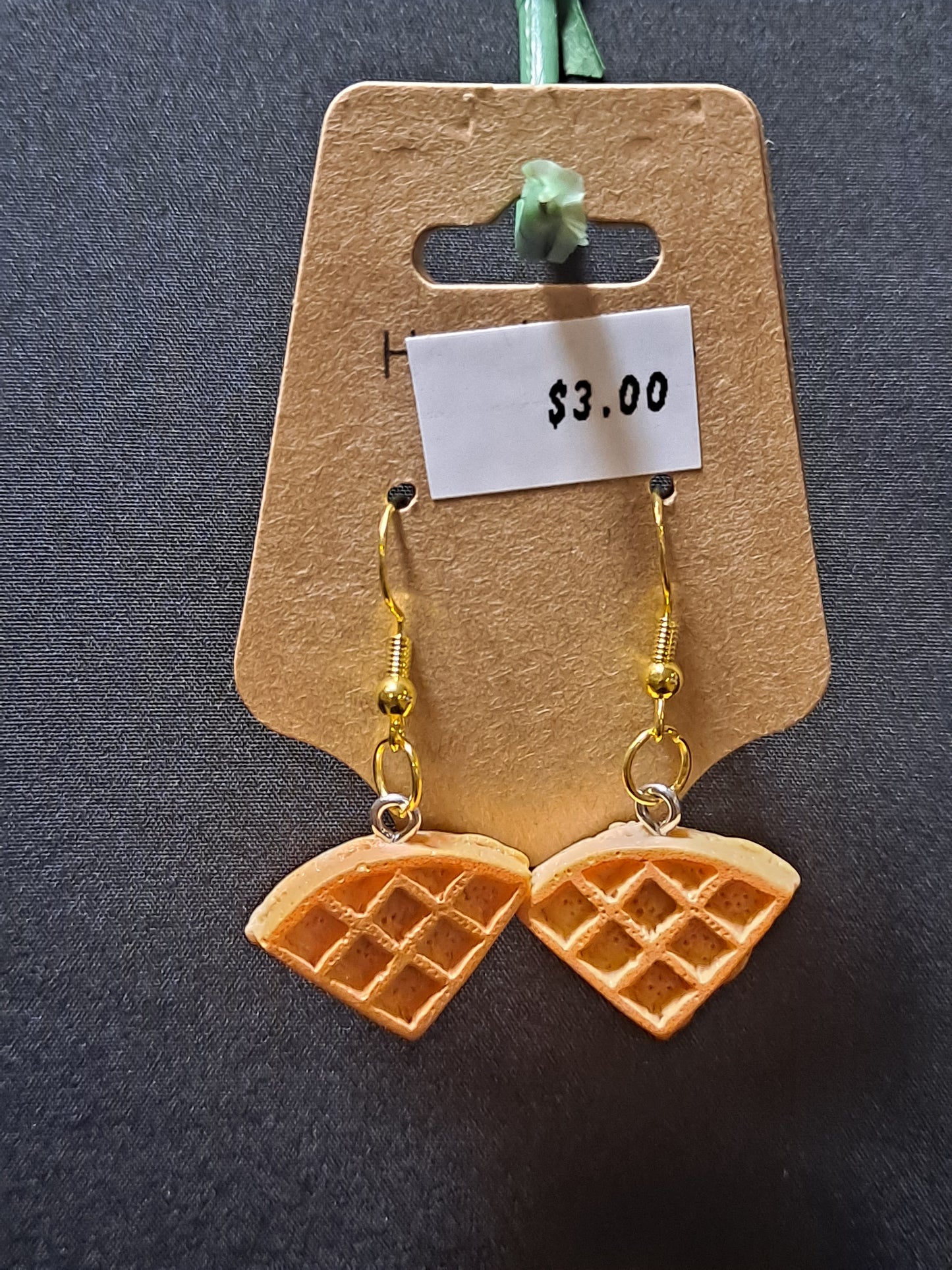 cute waffle earrings